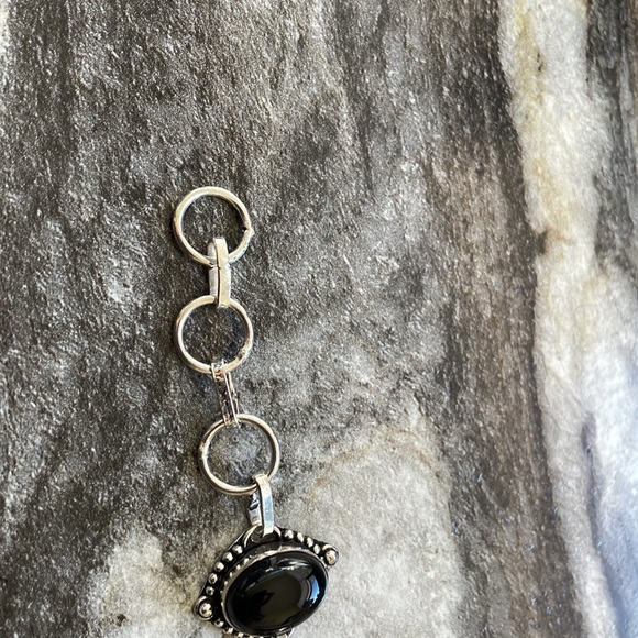 NWT 925 Silver Black Onyx 7” Bracelet- The Protection Stone - Picture 8 of 9